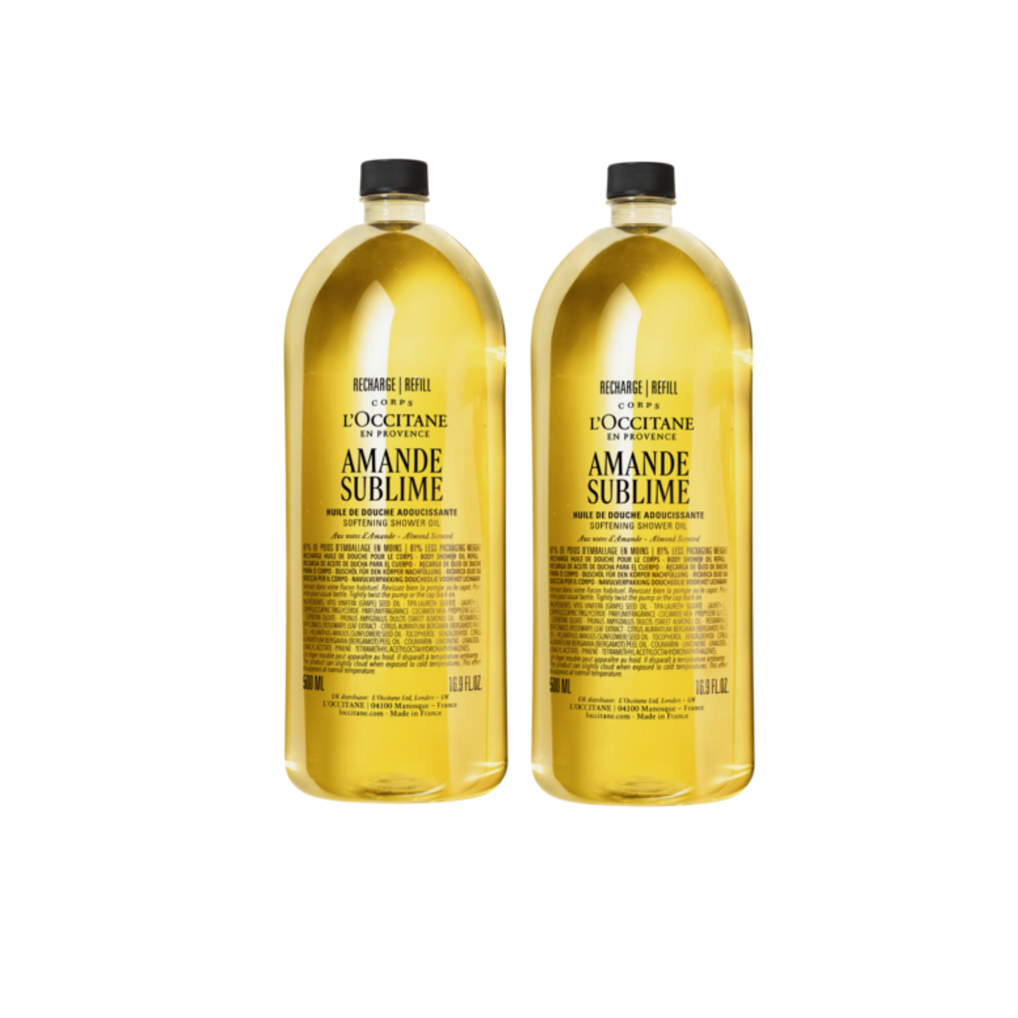 Dúo de Eco-Recargas Aceite de Ducha de Almendra 500ml
