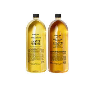 Dúo Eco-Recargas Jabón Karité Verbena + Aceite de ducha 500ml